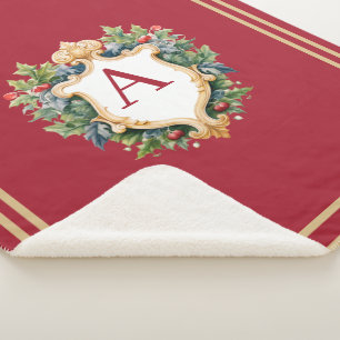 Eleganter Weihnachts-Monogramm-Brief Sherpadecke