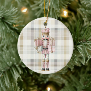 Eleganter Weihnachts-Pink-Nussknacker-Schmuck Keramik Ornament