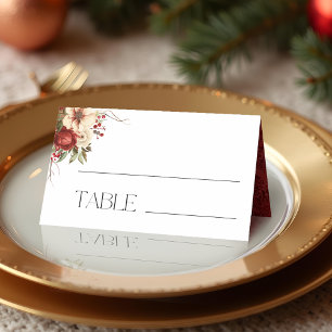 Eleganter Weihnachts Winter Floral Platzkarte