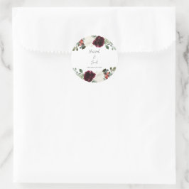 Eleganter Weihnachts-Winter-Hochzeit-Gefallen Runder Aufkleber