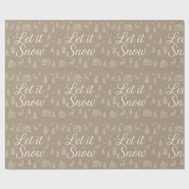 Eleganter Weihnachts-Winterlandschaft Gemütlicher  Geschenkpapier (Flach)