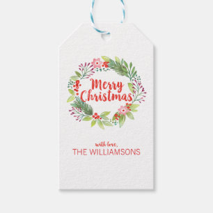 Eleganter Weihnachts-Wreath-Foto Geschenkanhänger