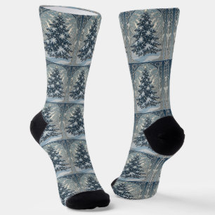 Eleganter Weihnachts-Yule-Baum Schneeflocken und S Socken
