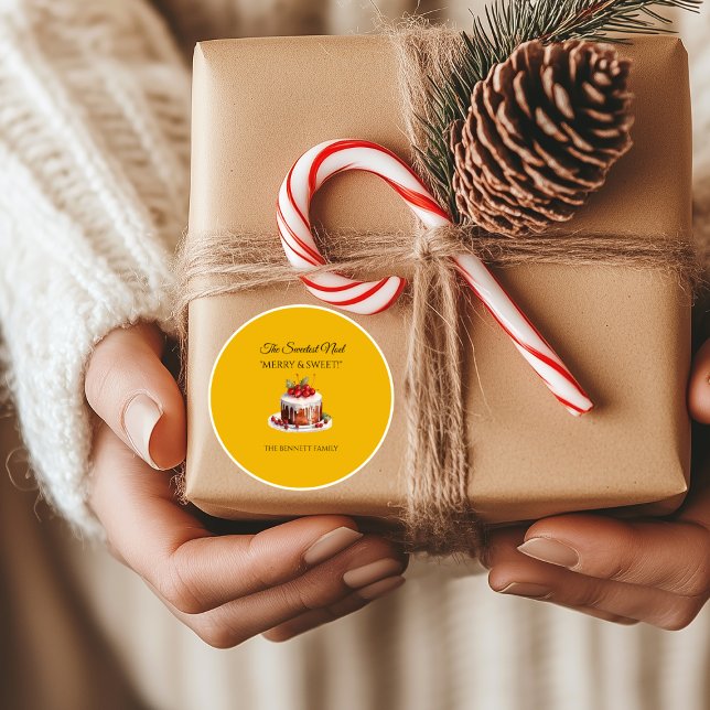 Eleganter Weihnachtsaufkleber | Das süßeste Weihna Runder Aufkleber (Von Creator hochgeladen)