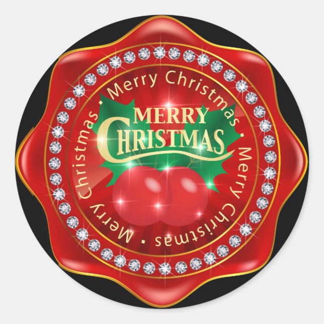 Eleganter Weihnachtsaufkleber - SRF Runder Aufkleber (Vorderseite)