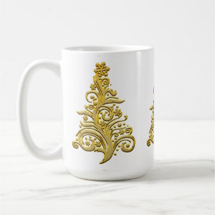Eleganter Weihnachtsbaum aus Goldfiligran Kaffeetasse