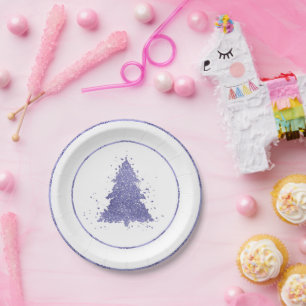 Eleganter Weihnachtsbaum Charming Lavender Lila Pappteller