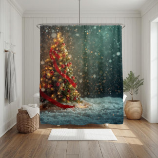 Eleganter Weihnachtsbaum-Duschvorhang Duschvorhang