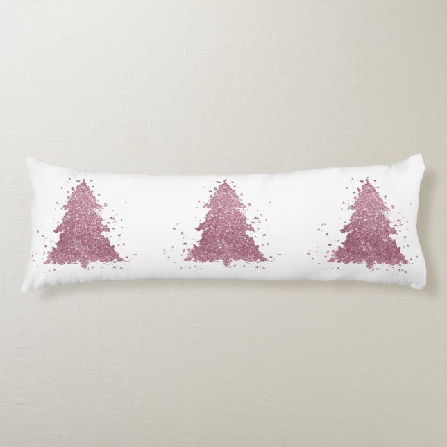 Eleganter Weihnachtsbaum | Dusty Mauve Pink Spritz Seitenschläferkissen (Vorderseite)