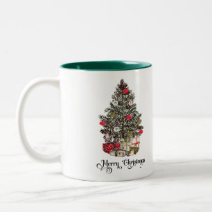 Eleganter Weihnachtsbaum-Feiertag Zweifarbige Tasse