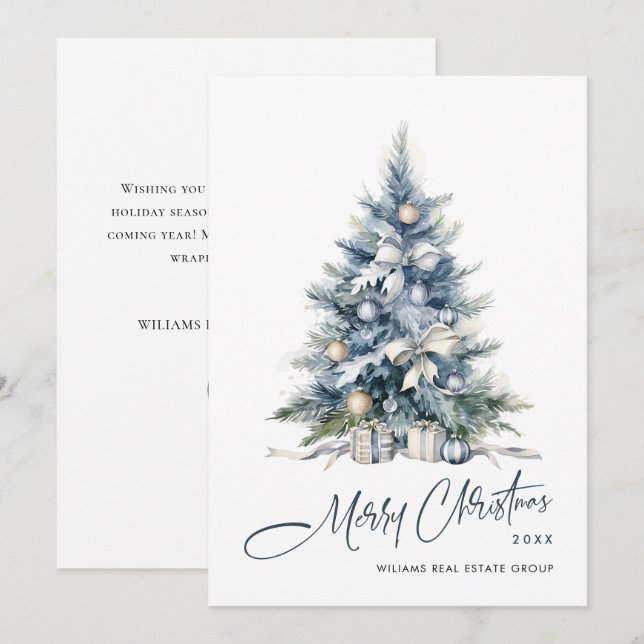 Eleganter Weihnachtsbaum Feiertagskarte (Vorne/Hinten)