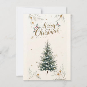 Eleganter Weihnachtsbaum & "Frohe Weihnachtskarte" Einladung