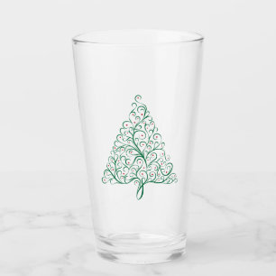 Eleganter Weihnachtsbaum in Rot und Grün Glas