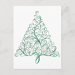 Eleganter Weihnachtsbaum in Rot und Grün Postkarte