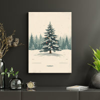Eleganter Weihnachtsbaum inmitten eines Poster im