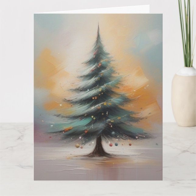Eleganter Weihnachtsbaum Karte (Vorderseite)