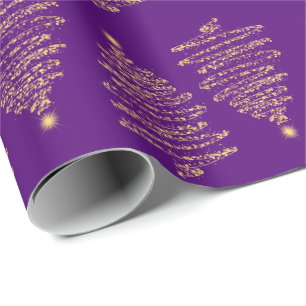 Eleganter Weihnachtsbaum Lila Geschenkpapier