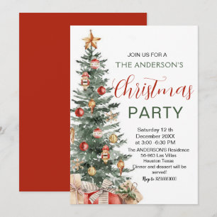 Eleganter Weihnachtsbaum Modernes Party Einladung