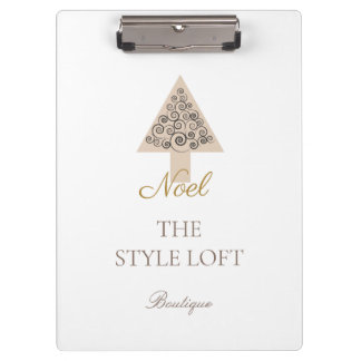 Eleganter Weihnachtsbaum Noel für Boutique-Shop Klemmbrett