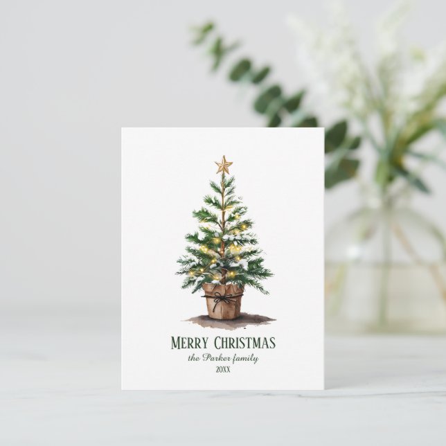 Eleganter Weihnachtsbaum ohne Foto RSVP Karte (Stehend Vorderseite)