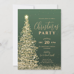 Eleganter Weihnachtsbaum Party Grüner Urlaub Einladung