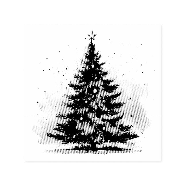 Eleganter Weihnachtsbaum Permastempel (Design)