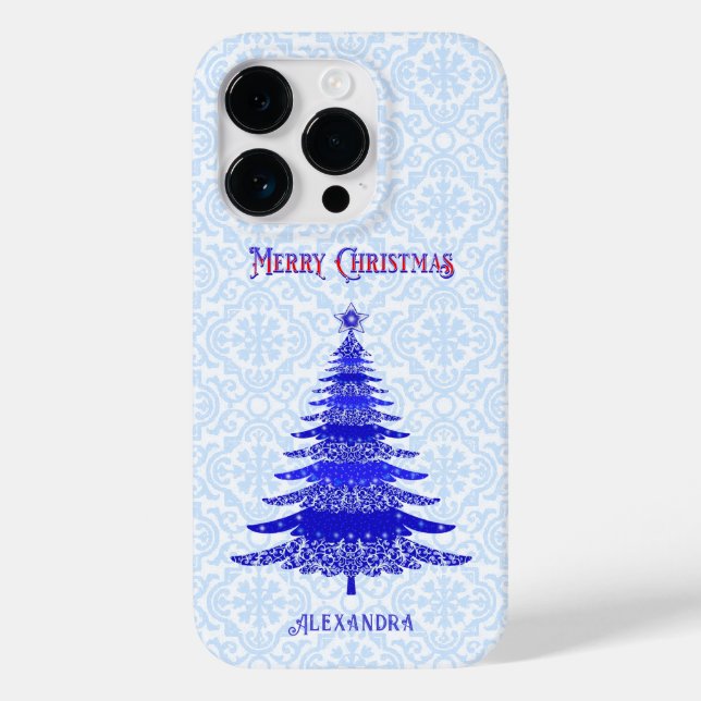 Eleganter Weihnachtsbaum Personalisiert Case-Mate iPhone 14 Pro Hülle (Rückseite)