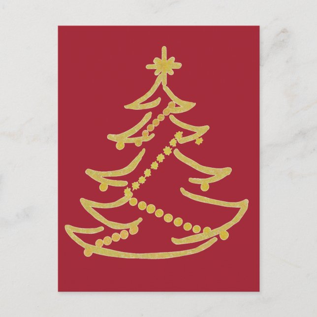 eleganter Weihnachtsbaum Postkarte (Vorderseite)