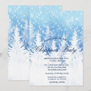 Eleganter Weihnachtsbaum, Schnee Weihnachten Party Einladung