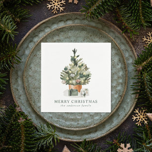 Eleganter Weihnachtsbaum Serviette