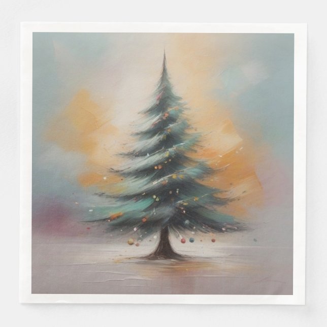 Eleganter Weihnachtsbaum Serviette (Vorderseite)