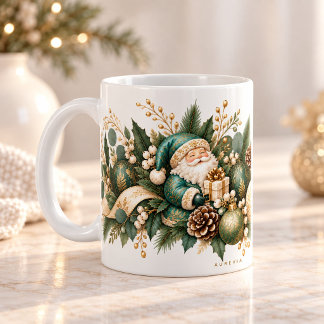 Eleganter Weihnachtsbotanik-Mug – Türkiser Weihnac Kaffeetasse