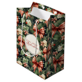 Eleganter Weihnachtscheer Candy Cane Bows Custom Mittlere Geschenktüte