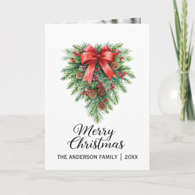 Eleganter Weihnachtsfeiertag Karte (Vorderseite)