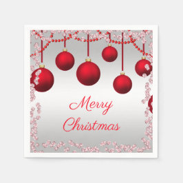Eleganter Weihnachtsflitter, -perlen u. -diamanten Serviette