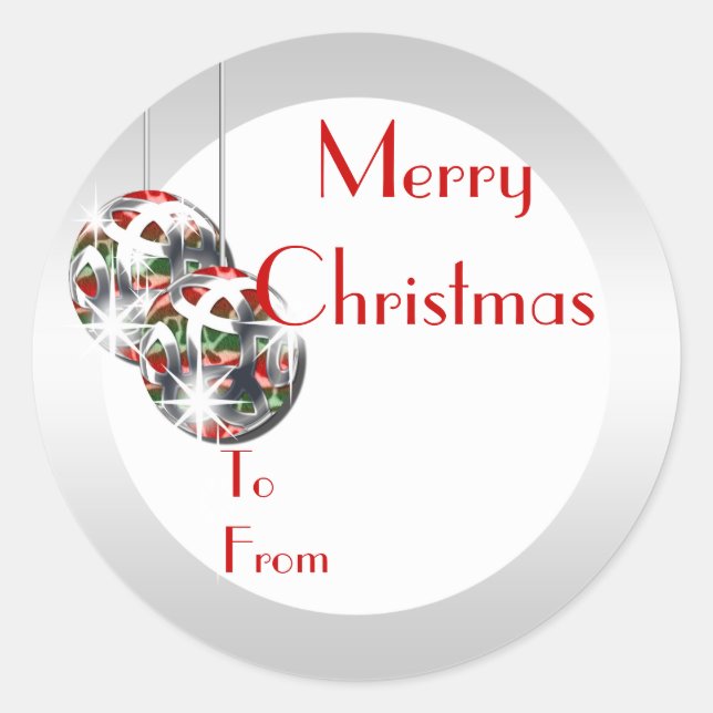 Eleganter Weihnachtsgeschenk-Tag PERSONALIZE Runder Aufkleber (Vorderseite)