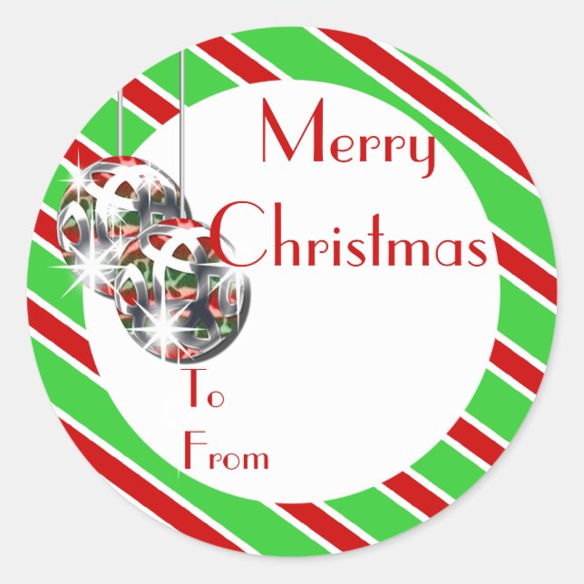 Eleganter Weihnachtsgeschenk-Tag PERSONALIZE Runder Aufkleber (Vorderseite)