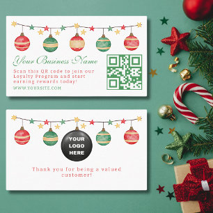 eleganter Weihnachtsgrün, rotes Skript qcode Treuekarte