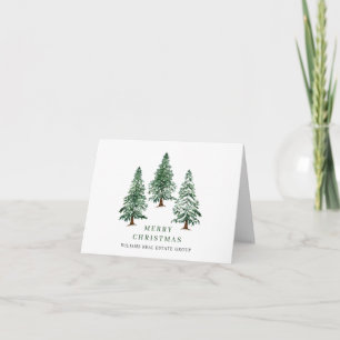 Eleganter Weihnachtsgruß der Firma mit Kiefernbaum Feiertagskarte