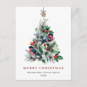 Eleganter Weihnachtsgruß der Kiefern Unternehmens Postkarte