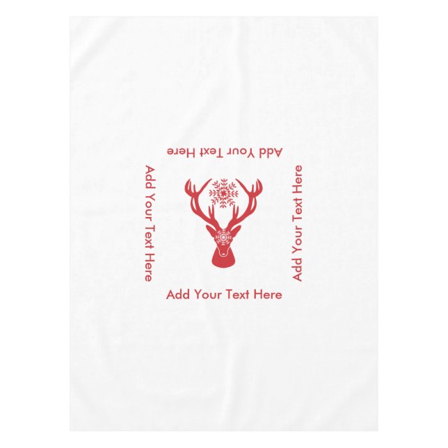 Eleganter Weihnachtshirsch-rote und weiße Rotwild Tischdecke (Vorderseite)