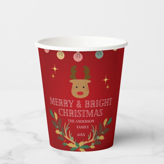 Eleganter Weihnachtskalender Pappbecher (Vorderseite)