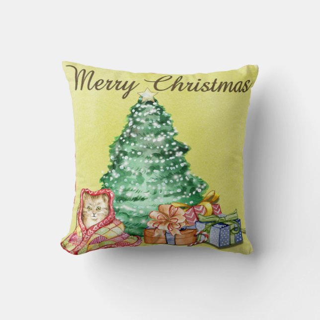 Eleganter Weihnachtskatzenbaum präsentiert Persona Kissen (Vorderseite)
