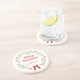 Eleganter Weihnachtskranz und Sterne Getränkeuntersetzer