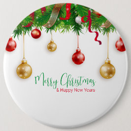 Eleganter Weihnachtskranzkarren mit Ornamenten Button