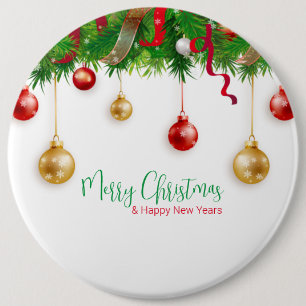 Eleganter Weihnachtskranzkarren mit Ornamenten Button