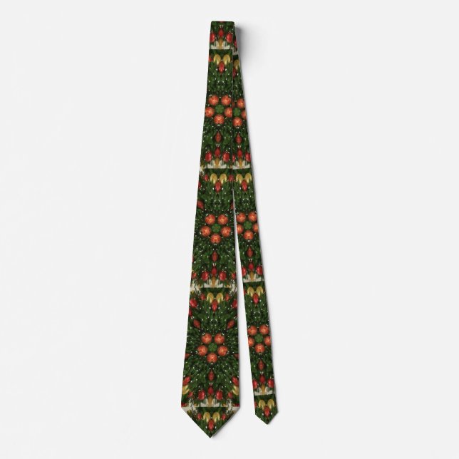 Eleganter Weihnachtskraut Rot Grün Kaleidoskopisch Krawatte (Vorderseite)