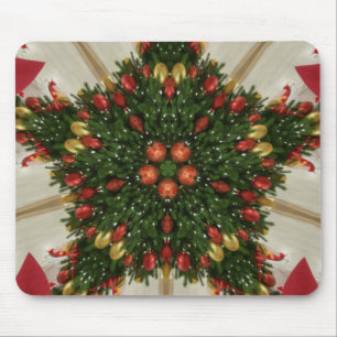 Eleganter Weihnachtskraut Rot Grün Kaleidoskopisch Mousepad
