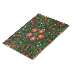 Eleganter Weihnachtskraut Rot Grün Kaleidoskopisch Notizblock