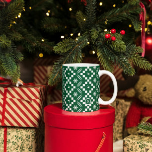 Eleganter Weihnachtspullover Nahtloses grünes Must Kaffeetasse